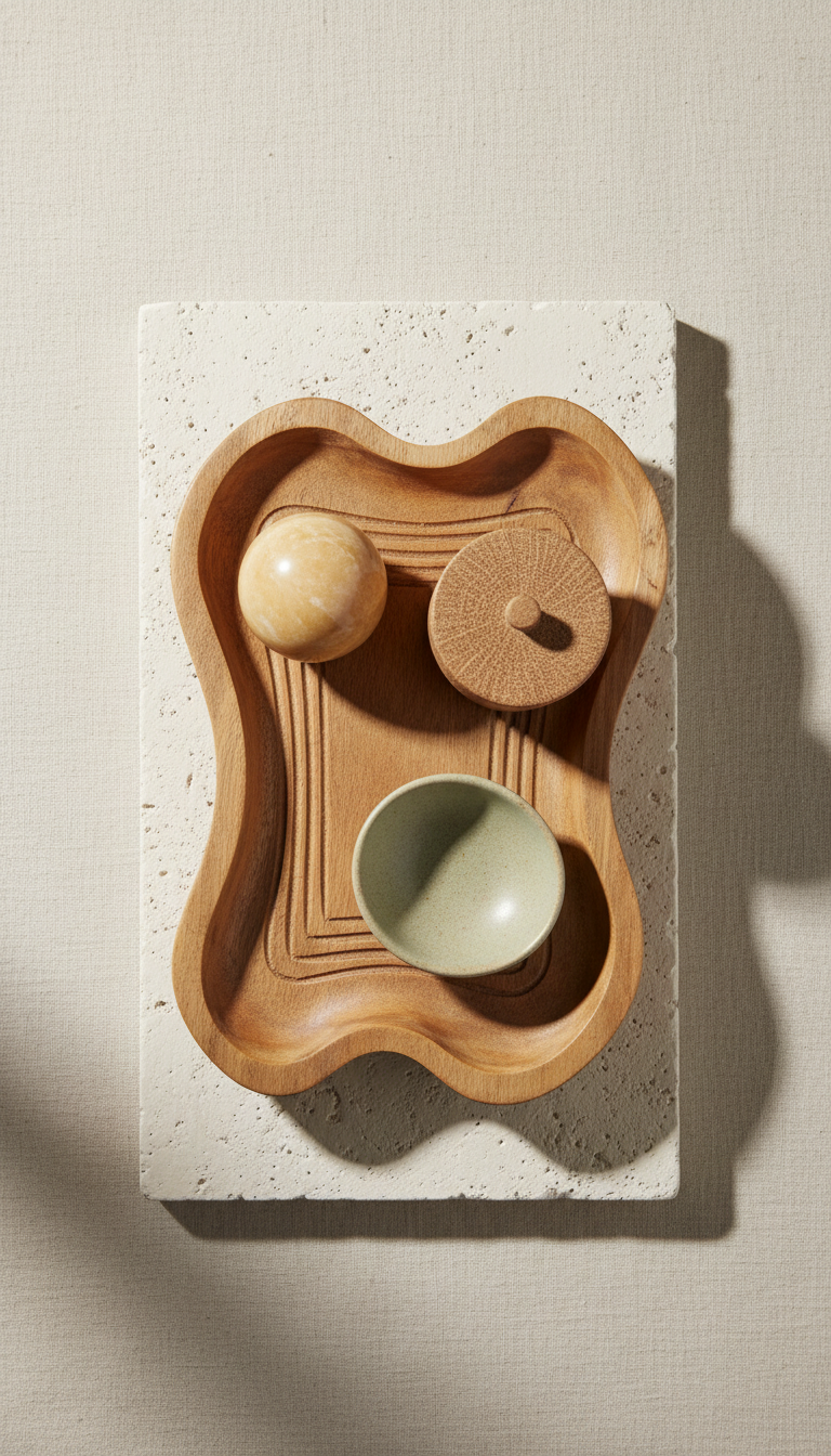 Sculptural Ritual Tray in Walnut Skin Alchemists